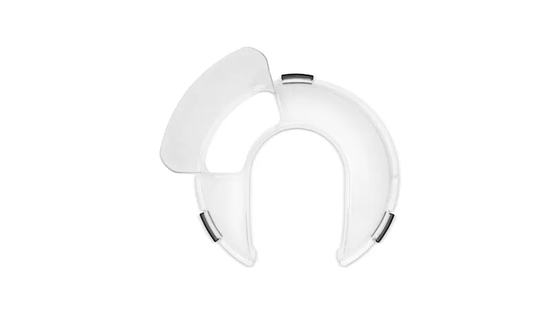 Clear plastic pouring shield designed for the KitchenAid Artisan bowl‑lift stand mixer Clear plastic pouring shield designed for the KitchenAid Artisan bowl‑lift stand mixer
