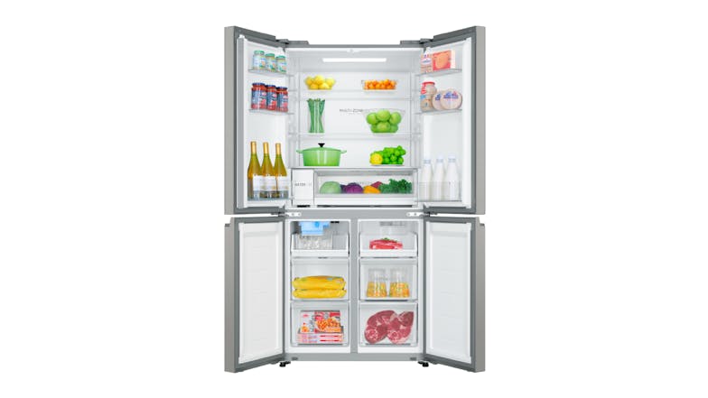 Haier 507L Quad Door Fridge Freezer with Ice & Water Dispenser - Satina (HRF580YPS)