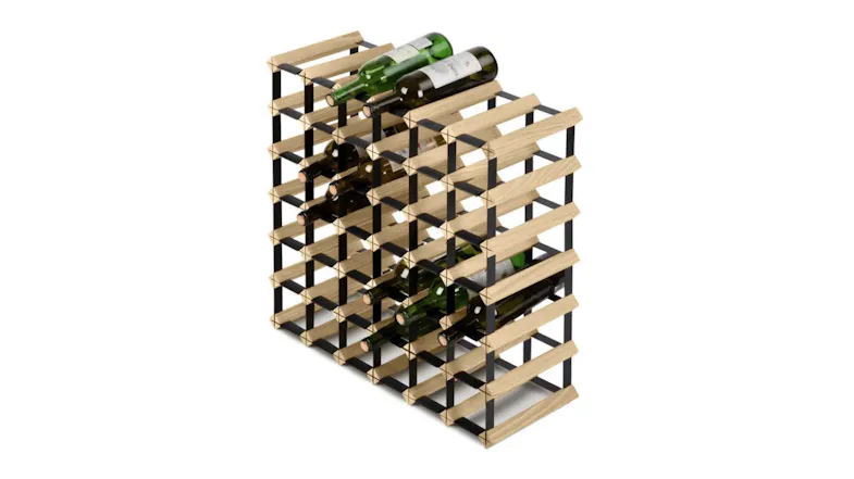 TSB Living 42 Bottle Wire & Wood Wine Rack - Black/Light Wood TSB Living 42 Bottle Wire & Wood Wine Rack - Black/Light Wood