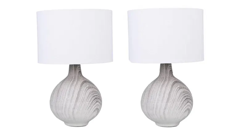 Sherwood Textured Concrete Table Lamp 2pcs. - Grey/White Sherwood Textured Concrete Table Lamp 2pcs. - Grey/White