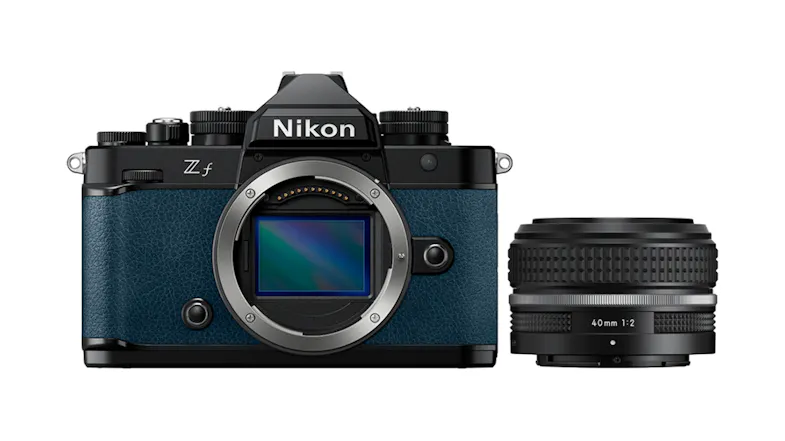 Nikon Z f Full Frame Mirrorless Camera (Indigo Blue) with Nikkor Z 40mm f/2 SE Lens Nikon Z f Full Frame Mirrorless Camera (Indigo Blue) with Nikkor Z 40mm f/2 SE Lens