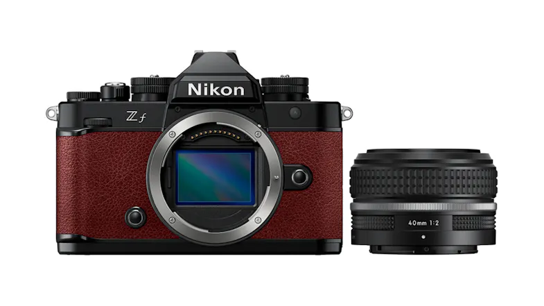 Nikon Z f Full Frame Mirrorless Camera (Bordeaux Red) with Nikkor Z 40mm f/2 SE Lens Nikon Z f Full Frame Mirrorless Camera (Bordeaux Red) with Nikkor Z 40mm f/2 SE Lens