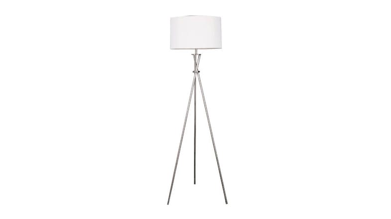 Sherwood Art Deco Tripod Floor Lamp - Silver/White Sherwood Art Deco Tripod Floor Lamp - Silver/White