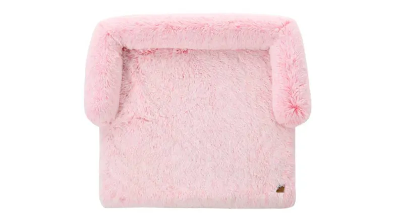 A top=down view of a pink pet sofa protector A top=down view of a pink pet sofa protector