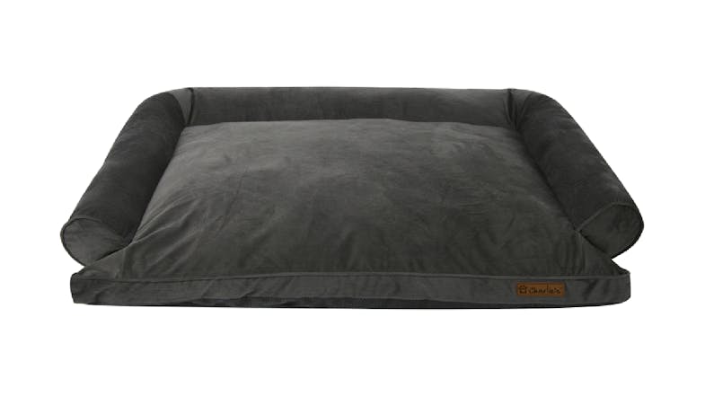 Charlie's Plush Corduroy Dog Bed with Bolsters Large - Charcoal Charlie's Plush Corduroy Dog Bed with Bolsters Large - Charcoal