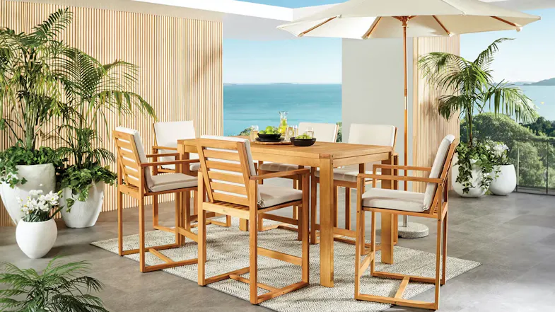 Hudson 7 Piece Outdoor Bar Setting Hudson 7 Piece Outdoor Bar Setting