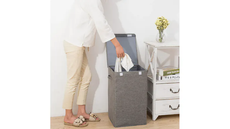 SOGA Medium Collapsable Square Laundry Hamper - Grey SOGA Medium Collapsable Square Laundry Hamper - Grey
