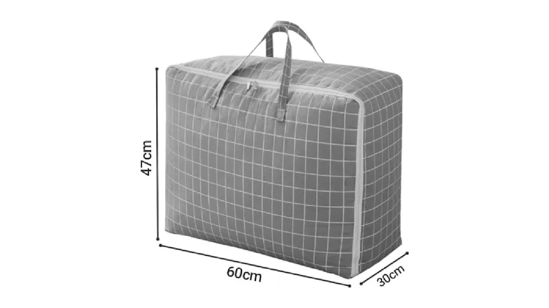 SOGA Extra Large Soft Storage Bag - Grey Plaid SOGA Extra Large Soft Storage Bag - Grey Plaid