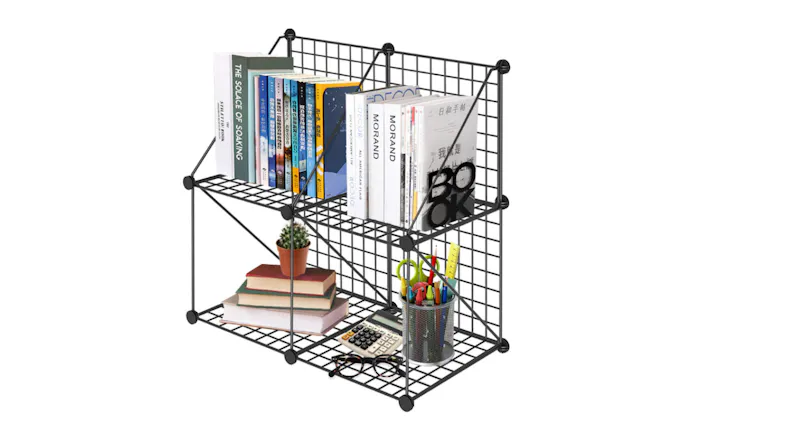 SOGA Mesh Cube Shelf Organiser 4pcs. - Black SOGA Mesh Cube Shelf Organiser 4pcs. - Black