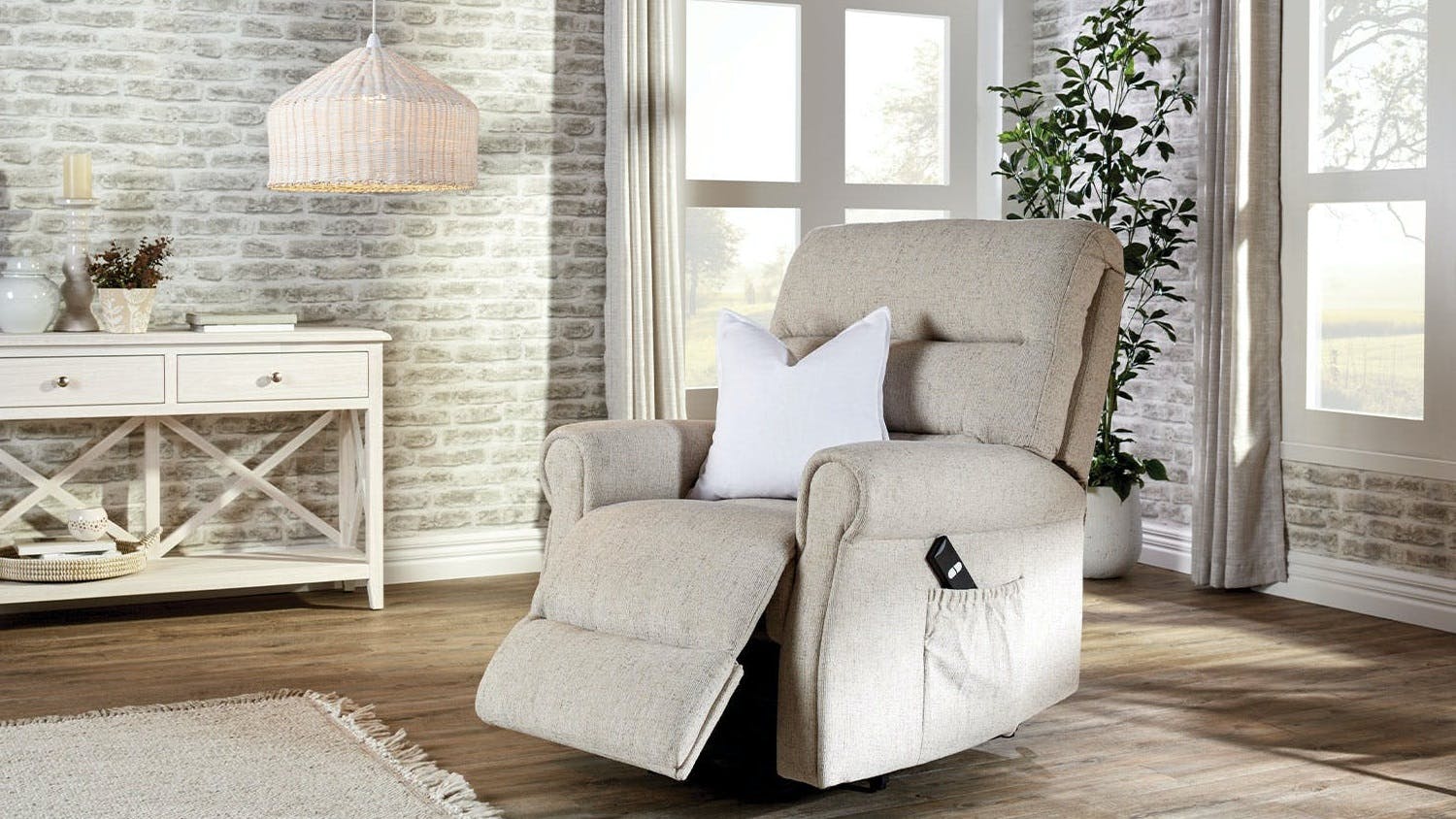 Bristol Marshmallow Fabric Lift Chair by Apricot Furnishings