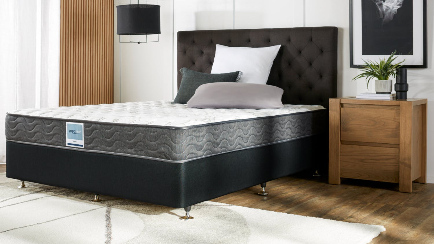 Suparest Classic Queen Mattress and Conforma Base with Diaz Headboard Package