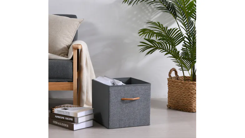 TAKARA Kicho Folding Fabric Storage Box 30 x 30 x 29cm - Grey TAKARA Kicho Folding Fabric Storage Box 30 x 30 x 29cm - Grey