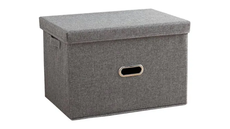 SOGA Small Folding Canvas Storage Box - Grey SOGA Small Folding Canvas Storage Box - Grey