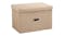 SOGA Medium Folding Canvas Storage Box - Beige SOGA Medium Folding Canvas Storage Box - Beige