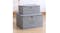 SOGA Large Dual Zipper Fabric Storage Box - Grey SOGA Large Dual Zipper Fabric Storage Box - Grey