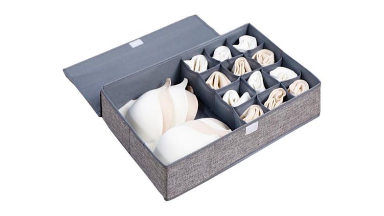 SOGA Flip Top Small Item Fabric Storage Box - Grey SOGA Flip Top Small Item Fabric Storage Box - Grey