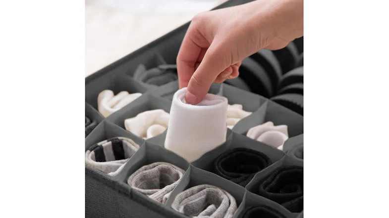 SOGA Flip Top Small Item Fabric Storage Box - Grey SOGA Flip Top Small Item Fabric Storage Box - Grey