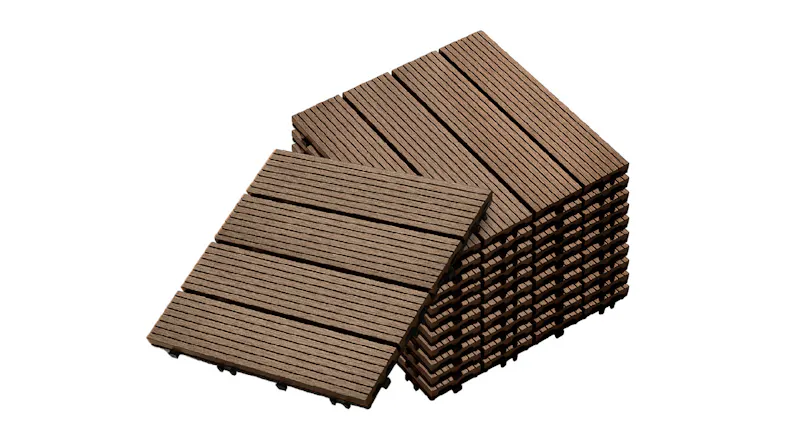 SOGA Outdoor Composite Decking Tiles 11pcs. - Dark Chocolate Wood 2 SOGA Outdoor Composite Decking Tiles 11pcs. - Dark Chocolate Wood 2