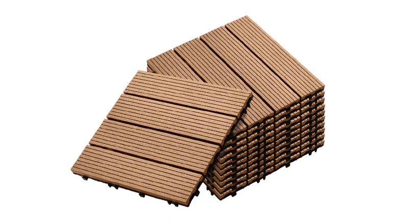 SOGA Outdoor Composite Decking Tiles 11pcs. - Coffee Wood SOGA Outdoor Composite Decking Tiles 11pcs. - Coffee Wood