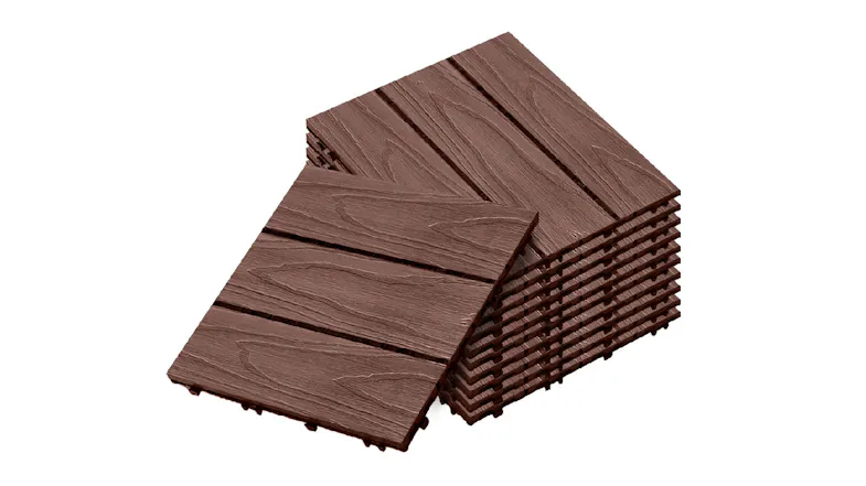 SOGA Outdoor Composite Decking Tiles 11pcs. - Dark Chocolate Wood 1 SOGA Outdoor Composite Decking Tiles 11pcs. - Dark Chocolate Wood 1