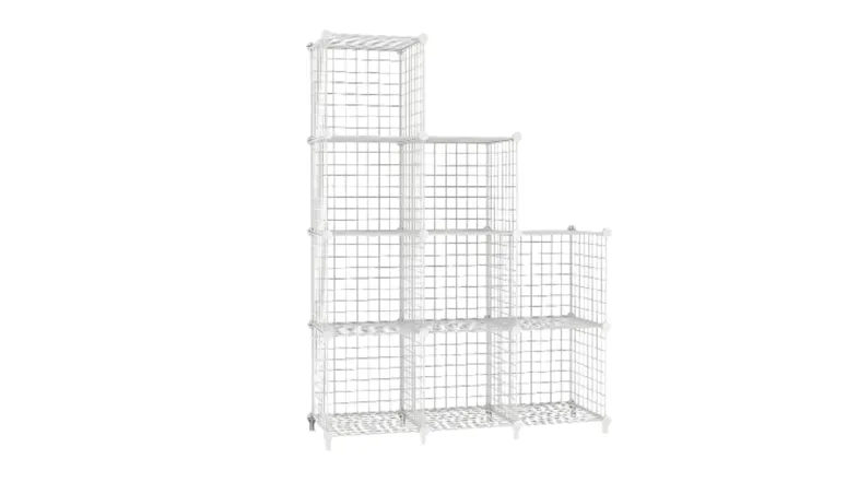 SOGA Mesh Cube Stepped Organiser 9pcs. - White SOGA Mesh Cube Stepped Organiser 9pcs. - White