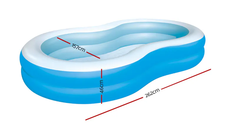 Bestway Inflatable Pool Rounded 262 x 157 x 46cm Bestway Inflatable Pool Rounded 262 x 157 x 46cm