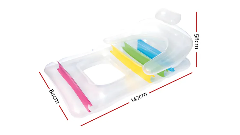An infographic that showcases the inflatable's dimensions An infographic that showcases the inflatable's dimensions