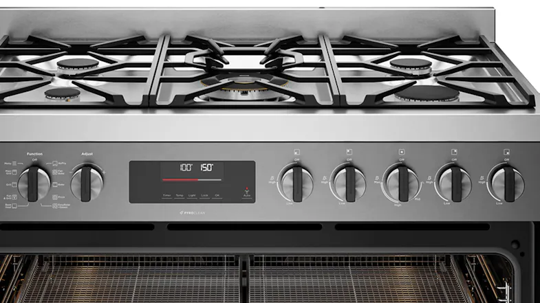 Westinghouse 90cm Pyrolytic Dual Fuel Freestanding Oven with Gas Cooktop - Dark Stainless Steel (WFEP9717DD) Westinghouse 90cm Pyrolytic Dual Fuel Freestanding Oven with Gas Cooktop - Dark Stainless Steel (WFEP9717DD)