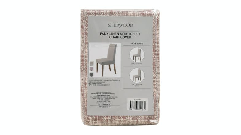 Sherwood Faux Linen Dining Chair Cover - Rose Sherwood Faux Linen Dining Chair Cover - Rose