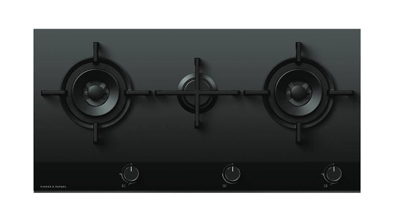 Fisher & Paykel 90cm 3 Burner Gas Cooktop - Black Glass (Series 9/CG903DNGGB4) Fisher & Paykel 90cm 3 Burner Gas Cooktop - Black Glass (Series 9/CG903DNGGB4)