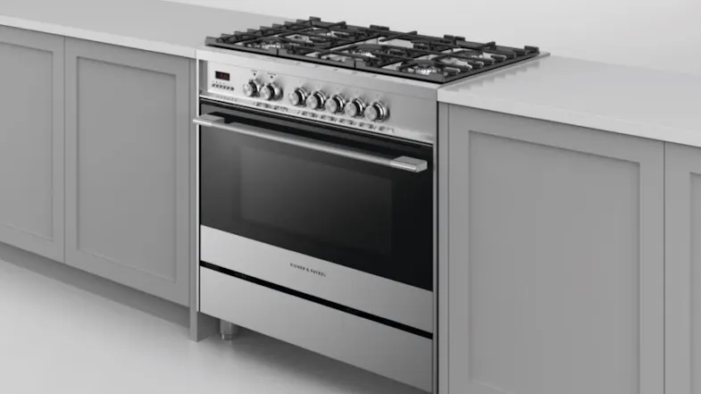 Fisher & Paykel 90cm Dual Fuel Freestanding Oven with Gas Cooktop - Stainless Steel (Series 5/OR90SCG1X1) Fisher & Paykel 90cm Dual Fuel Freestanding Oven with Gas Cooktop - Stainless Steel (Series 5/OR90SCG1X1)