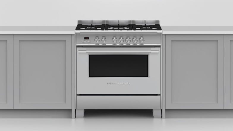 Fisher & Paykel 90cm Dual Fuel Freestanding Oven with Gas Cooktop - Stainless Steel (Series 7/OR90SCG2X1)