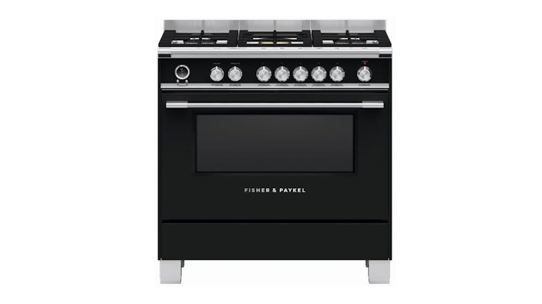 Fisher & Paykel 90cm Dual Fuel Freestanding Oven with Gas Cooktop - Black (Series 9/OR90SCG6B1) Fisher & Paykel 90cm Dual Fuel Freestanding Oven with Gas Cooktop - Black (Series 9/OR90SCG6B1)