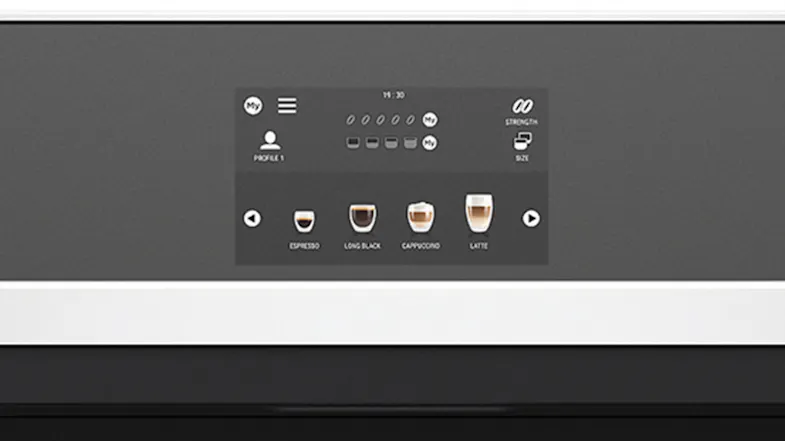 A control panel of the machine with various function buttons. A control panel of the machine with various function buttons.
