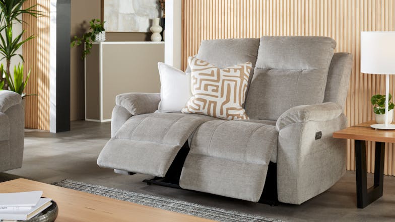 Luximo 2 Seater Fabric Electric Recliner Sofa - Slate