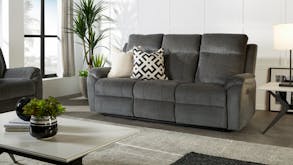Luximo 3 Seater Fabric Electric Recliner Sofa - Licorice
