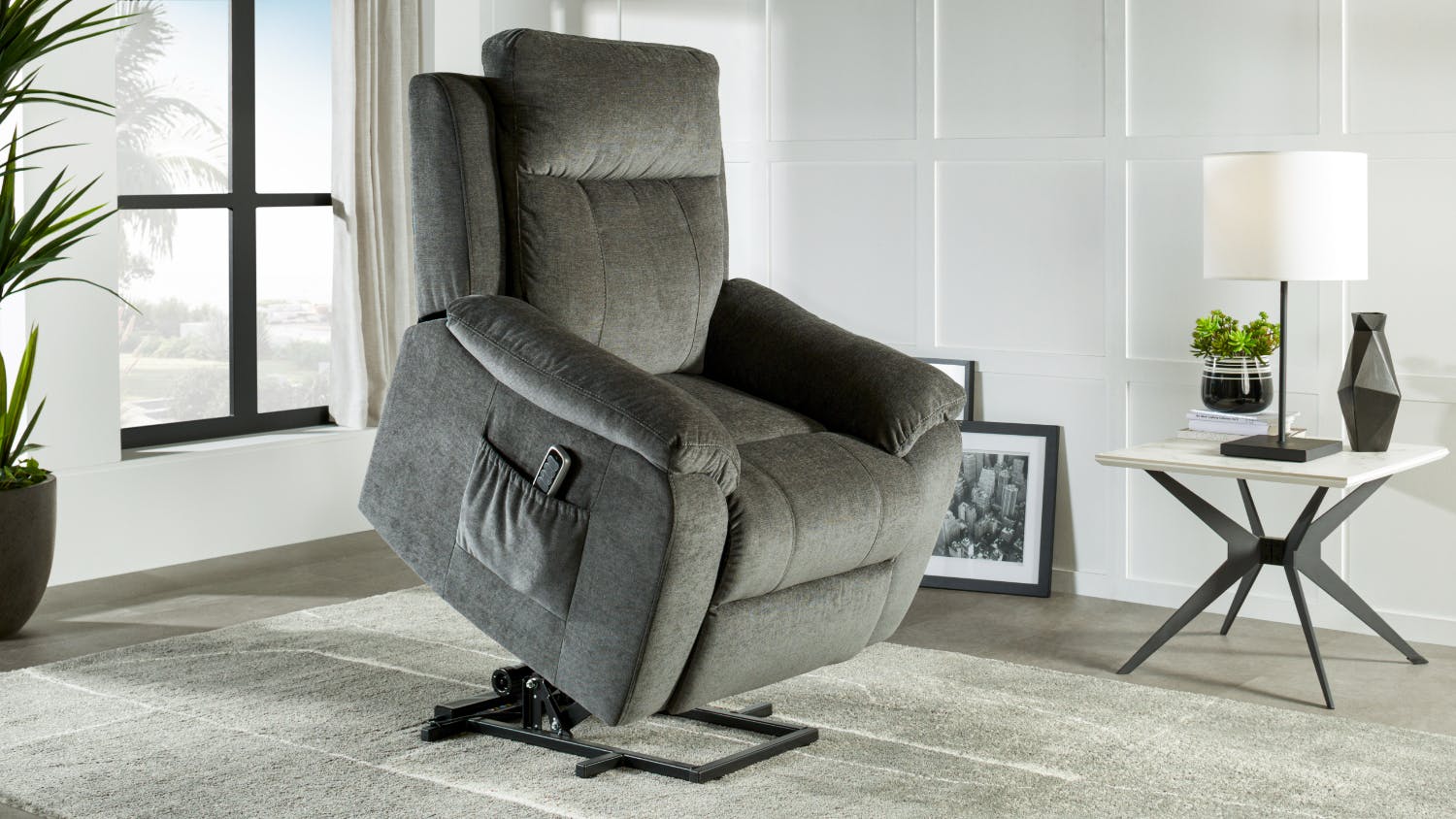 Luximo Fabric Electric Recliner Lift Chair - Licorice