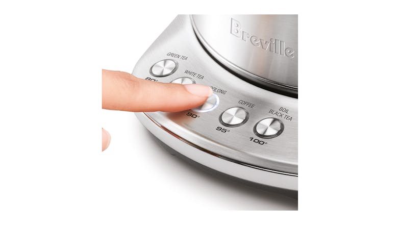 Breville the Smart Crystal Luxe 1.7L Glass Kettle - Brushed Stainless Steel (BKE855BSS)