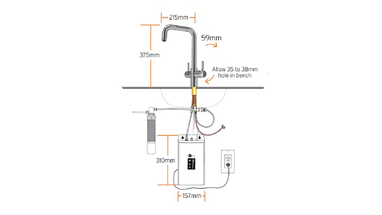 InSinkerator Near-Boiling & Cold Filtered Mixed Multi Tap - Brushed (Uso/MTUSO-BR)