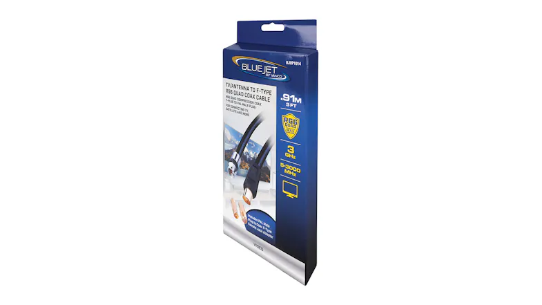 Vanco Bluejet 0.91m Video Adapter - PAL Male to F-Type - (BJVP1014) Vanco Bluejet 0.91m Video Adapter - PAL Male to F-Type - (BJVP1014)