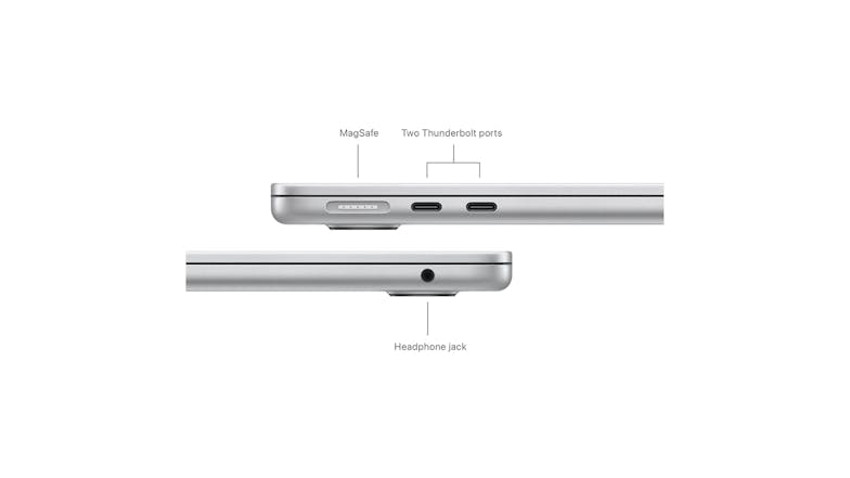 Apple MacBook Air 13" with M3 Chip 8-Core CPU/8-Core GPU 8GB-RAM 256GB-SSD - Silver (2024)