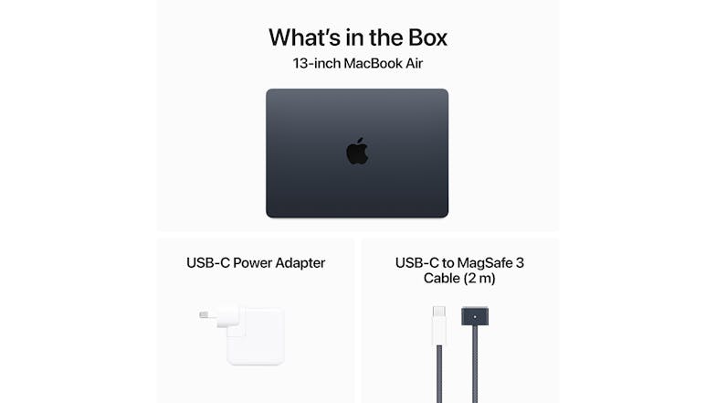 Apple MacBook Air 13" with M3 Chip 8-Core CPU/8-Core GPU 8GB-RAM 256GB-SSD - Midnight (2024)