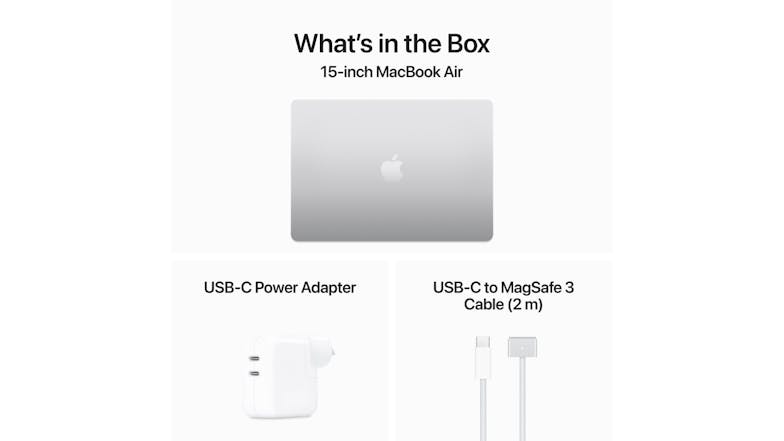 Apple MacBook Air 15" with M3 Chip 8-Core CPU/10-Core GPU 8GB-RAM 512GB-SSD - Silver (2024)