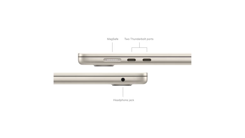 Apple MacBook Air 15" with M3 Chip 8-Core CPU/10-Core GPU 8GB-RAM 512GB-SSD - Starlight (2024)
