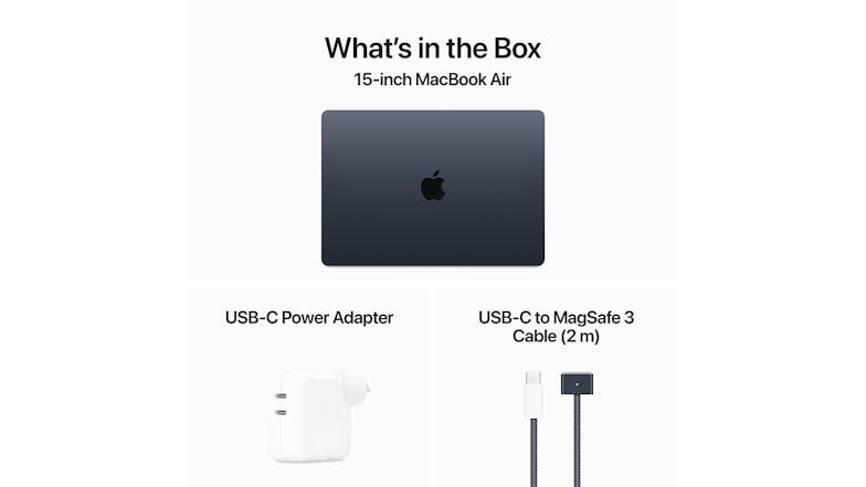 Apple MacBook Air 15" with M3 Chip 8-Core CPU/10-Core GPU 8GB-RAM 256GB-SSD - Midnight (2024)