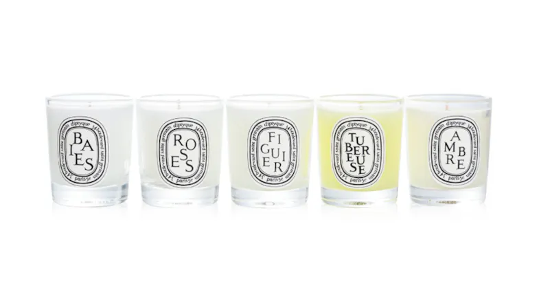 Diptyque Scented Candles Set - Berries, Roses, Fig Tree, Tuberose, Amber - 5x35g/1.23oz Diptyque Scented Candles Set - Berries, Roses, Fig Tree, Tuberose, Amber - 5x35g/1.23oz