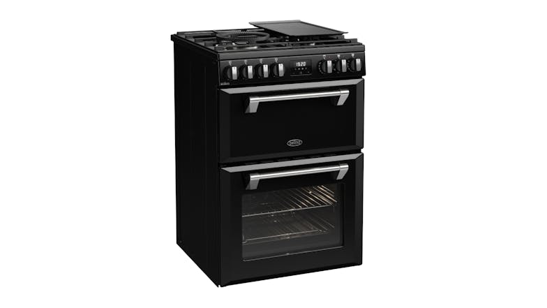 Belling 60cm Dual Fuel Freestanding Oven with Gas Cooktop - Black (Mini Richmond/BMR60DODFB)