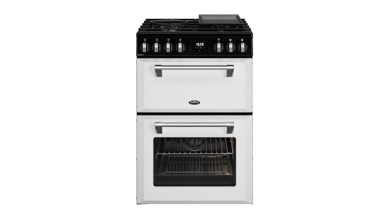 Belling 60cm Dual Fuel Freestanding Oven with Gas Cooktop - White (Mini Richmond/BMR60DODFW) Belling 60cm Dual Fuel Freestanding Oven with Gas Cooktop - White (Mini Richmond/BMR60DODFW)