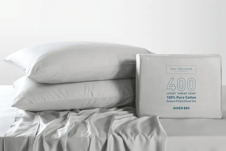 400TC Silver Cotton Sateen Sheet Set by Top Drawer 400TC Silver Cotton Sateen Sheet Set by Top Drawer