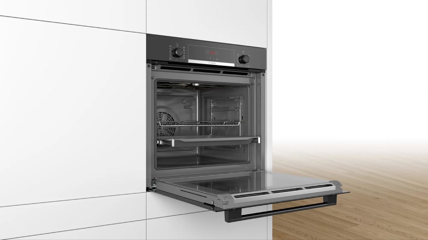 Bosch 60cm 7 Function Built-In Oven - Black (Series 4/HBA574EB0A)